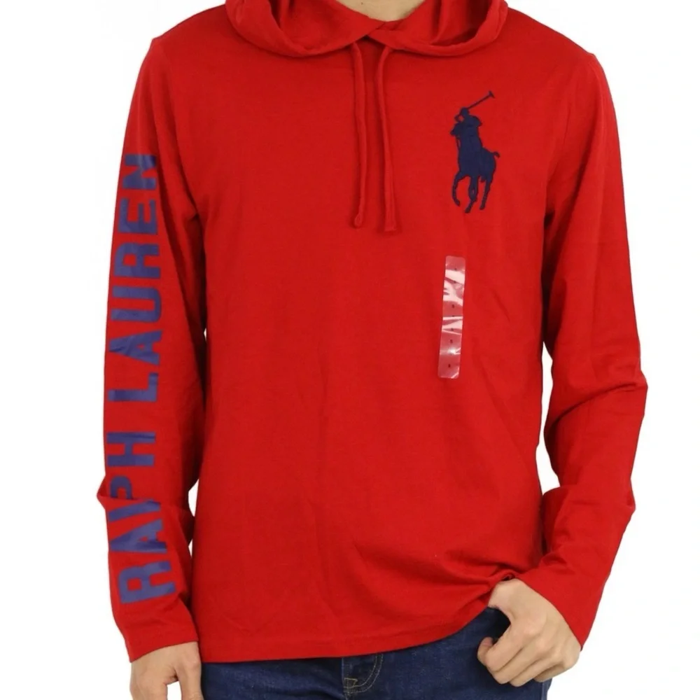 Polo Ralph Lauren Long Sleeve Hooded Big Pony Long Sleeve Spell Out Sz Large